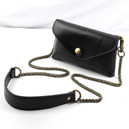45 PU Leather Chain Bag Strap Removable Bag Handle Bags Accessories Black"