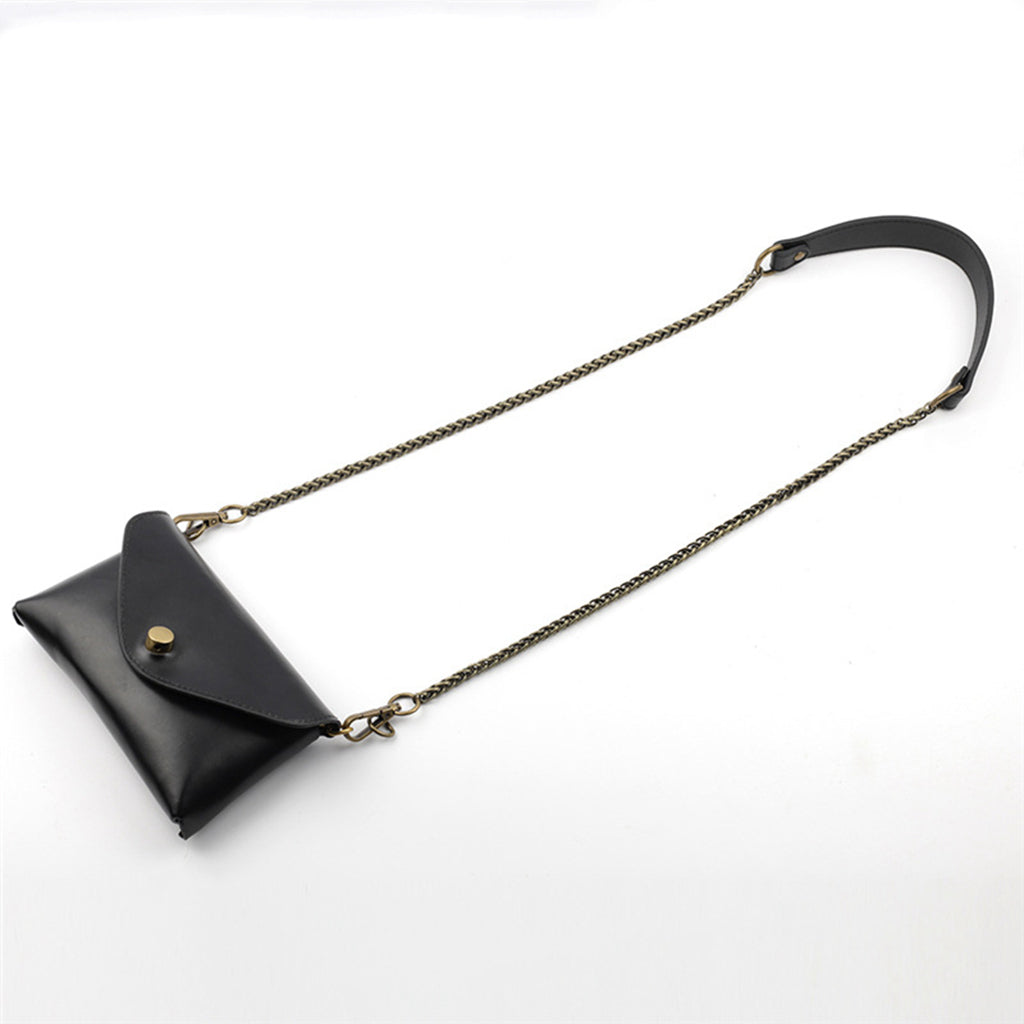 45 PU Leather Chain Bag Strap Removable Bag Handle Bags Accessories Black"