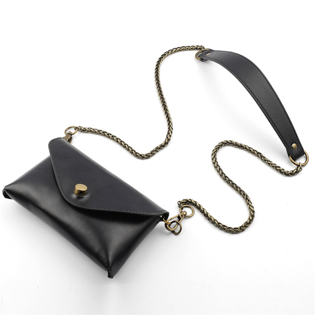 45 PU Leather Chain Bag Strap Removable Bag Handle Bags Accessories Black"
