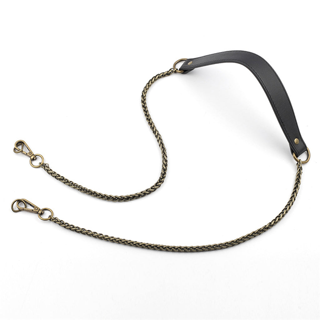45 PU Leather Chain Bag Strap Removable Bag Handle Bags Accessories Black"