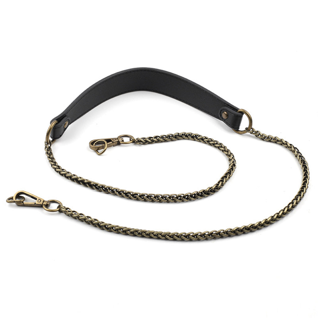 45 PU Leather Chain Bag Strap Removable Bag Handle Bags Accessories Black"