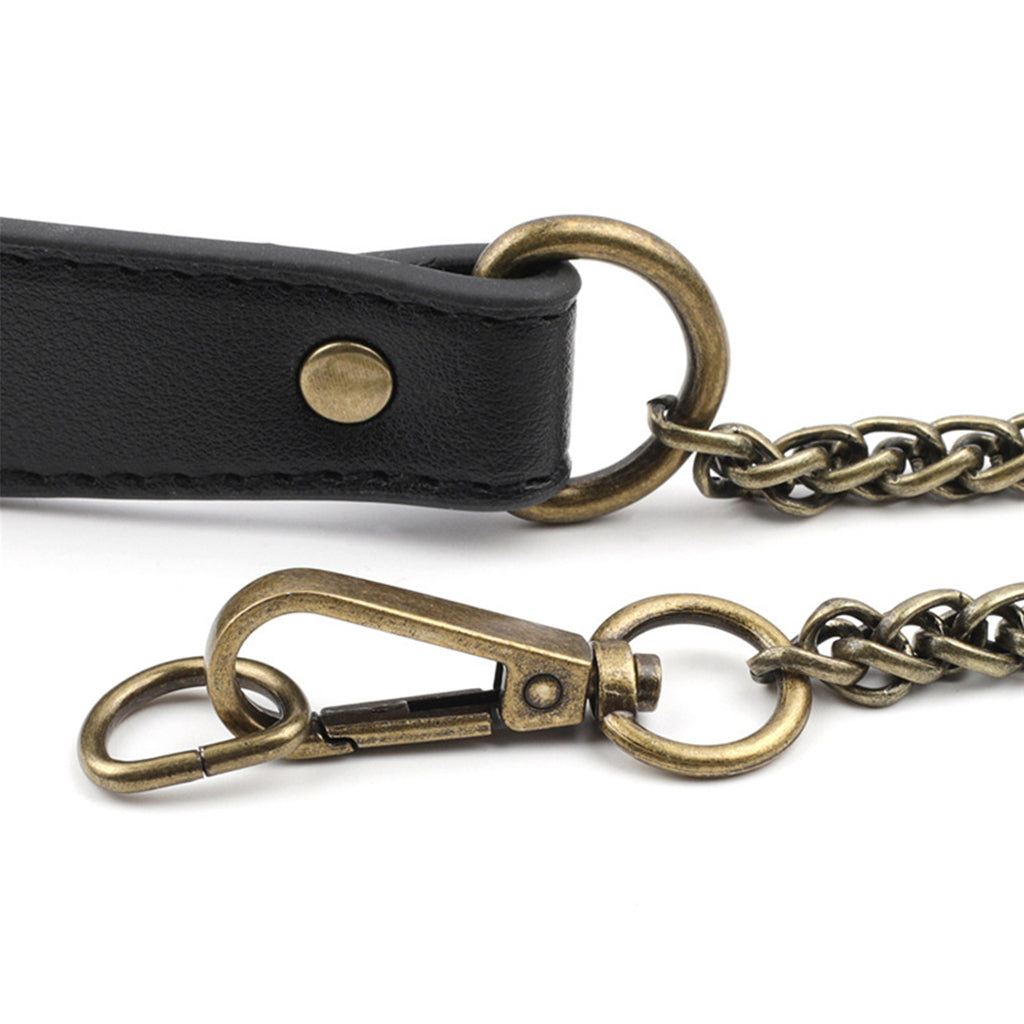 45 PU Leather Chain Bag Strap Removable Bag Handle Bags Accessories Black"