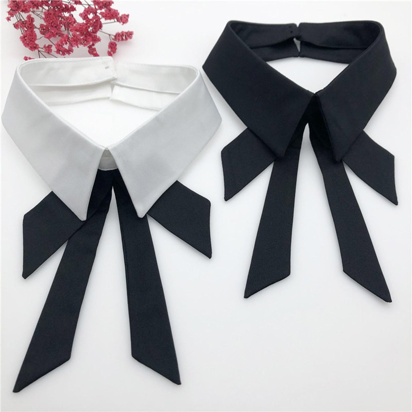 Classic Fake Collar Bowknot Shirt Detachable Cardigan Dickey Neckline White