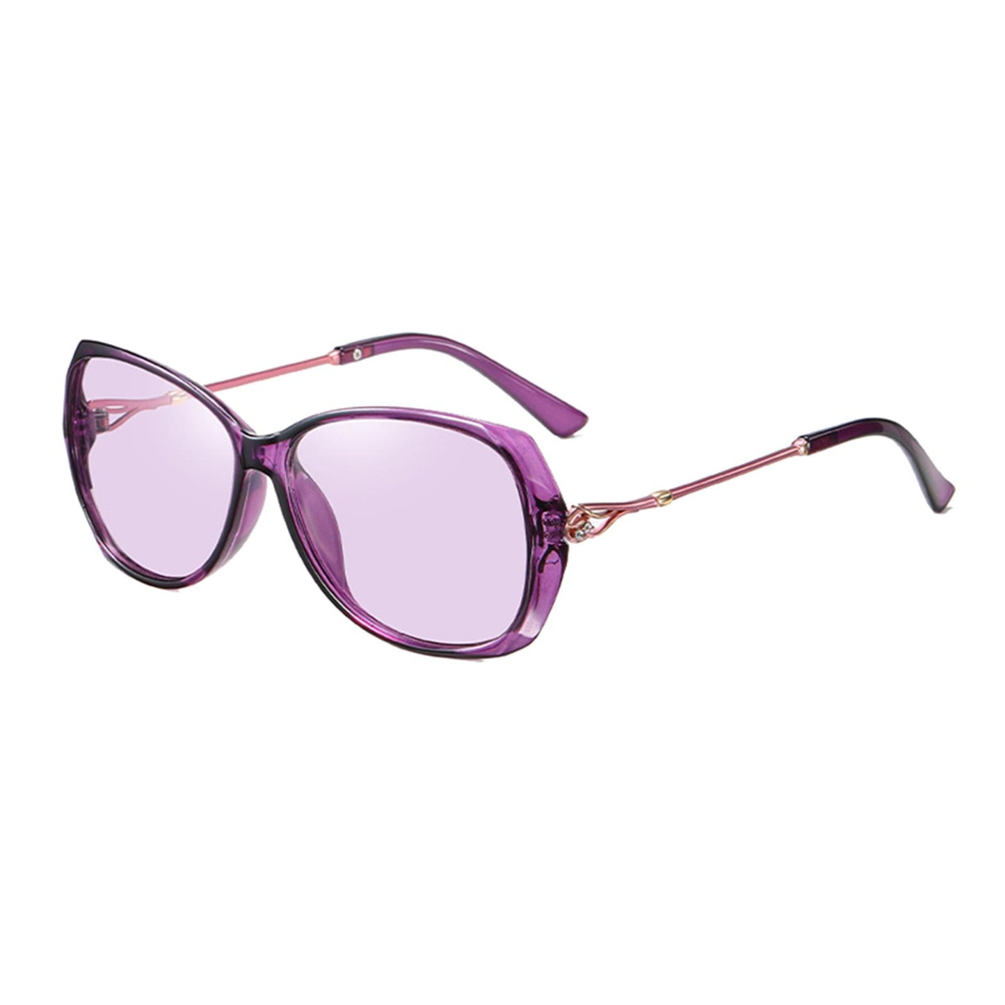 Women Sunglasses Fashion Polarized Driving Sun Glasses Purple Change Lens