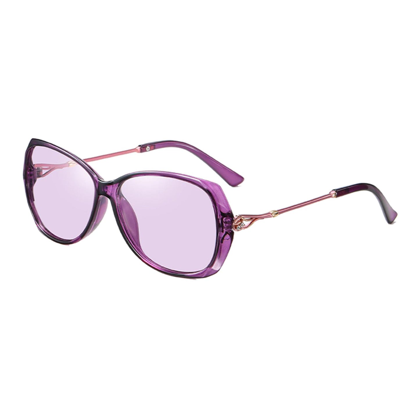 Women Sunglasses Fashion Polarized Driving Sun Glasses Purple Change Lens