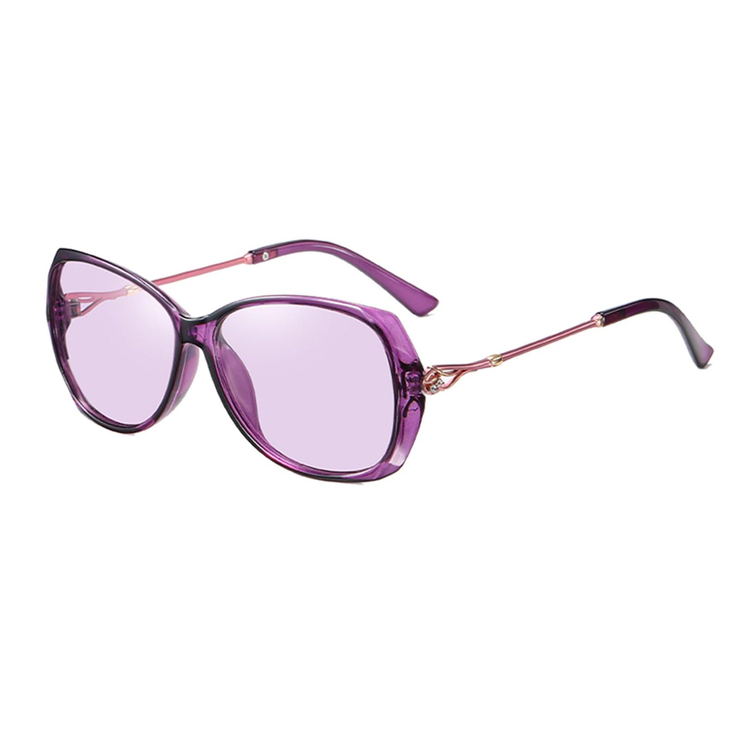 Women Sunglasses Fashion Polarized Driving Sun Glasses Purple Change Lens