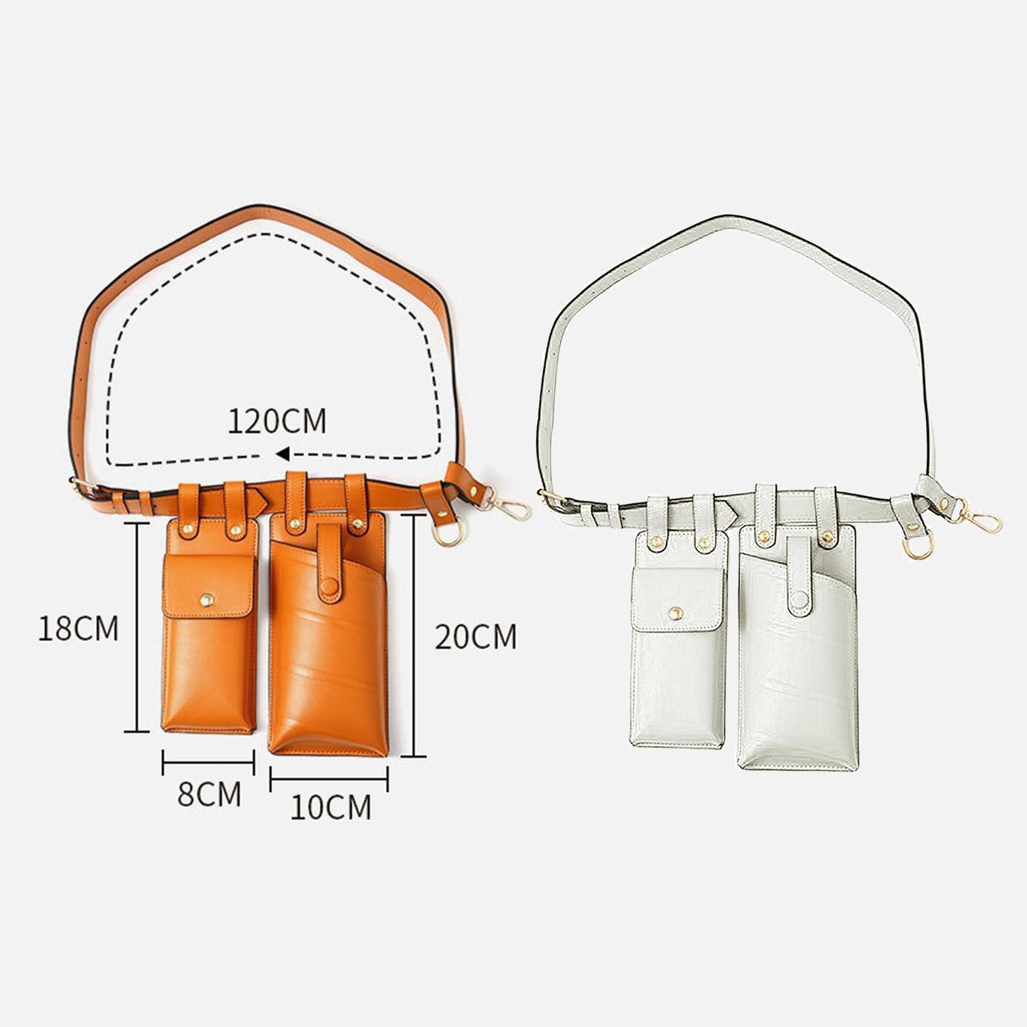 Waist Bag Crossbody Phone Pouch Fanny Pack Purse Designer Hip Pocket White