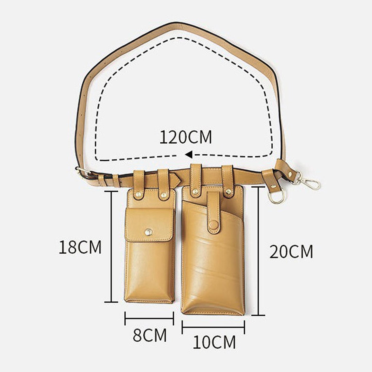 Waist Bag Crossbody Phone Pouch Fanny Pack Purse Designer Hip Pocket Khaki