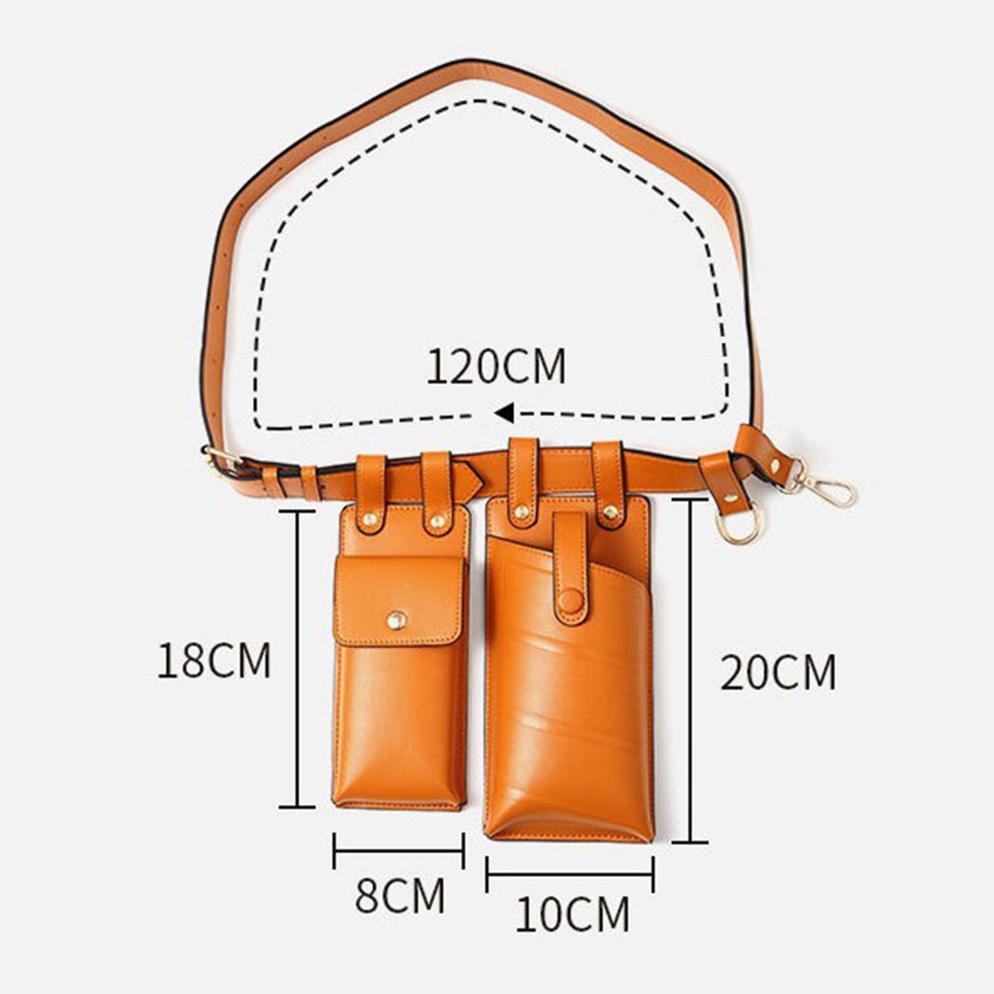 Waist Bag Crossbody Phone Pouch Fanny Pack Purse Designer Hip Pocket Brown