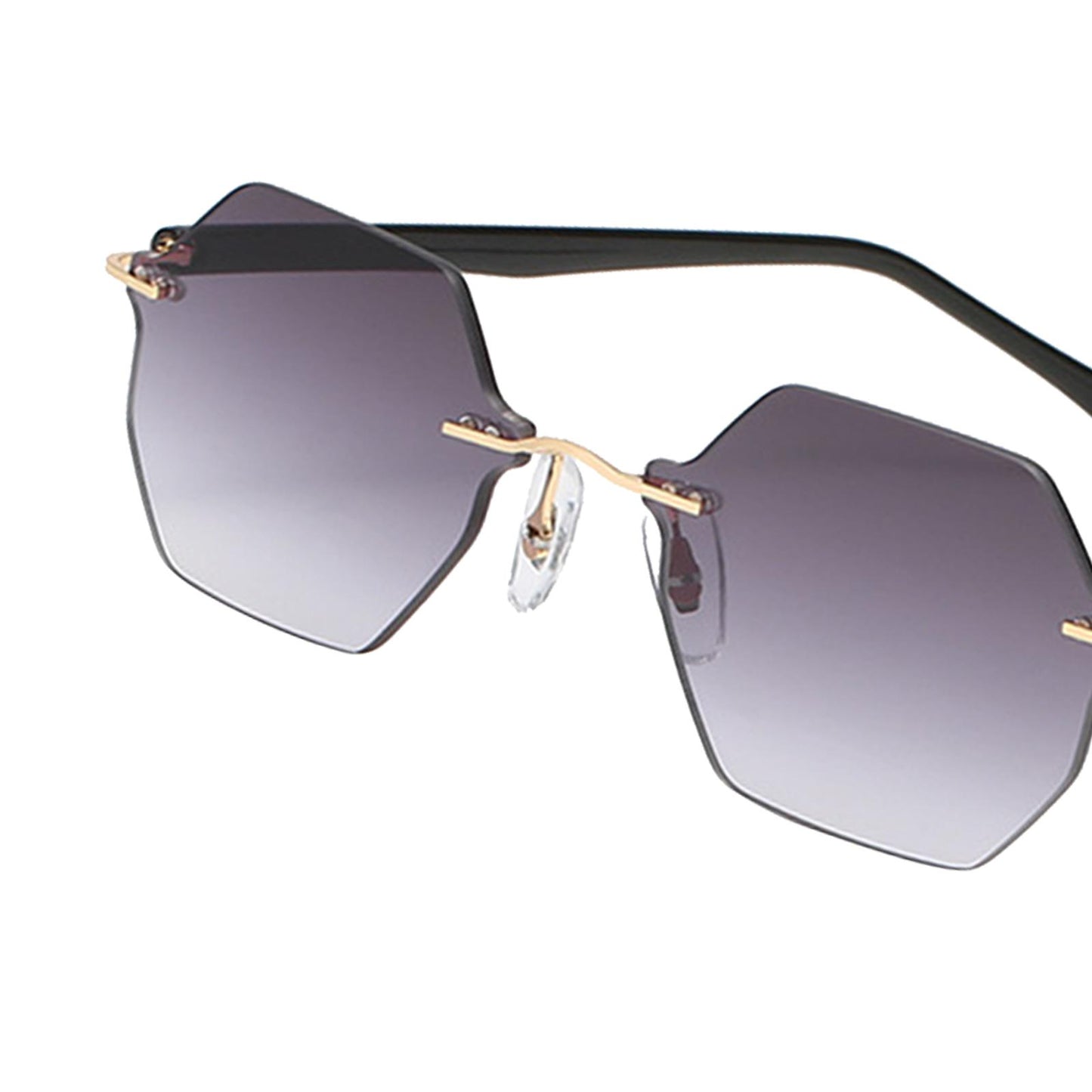 Rimless Sunglasses Girls UV Protective Sun Glasses Eyewear Gradient Gray