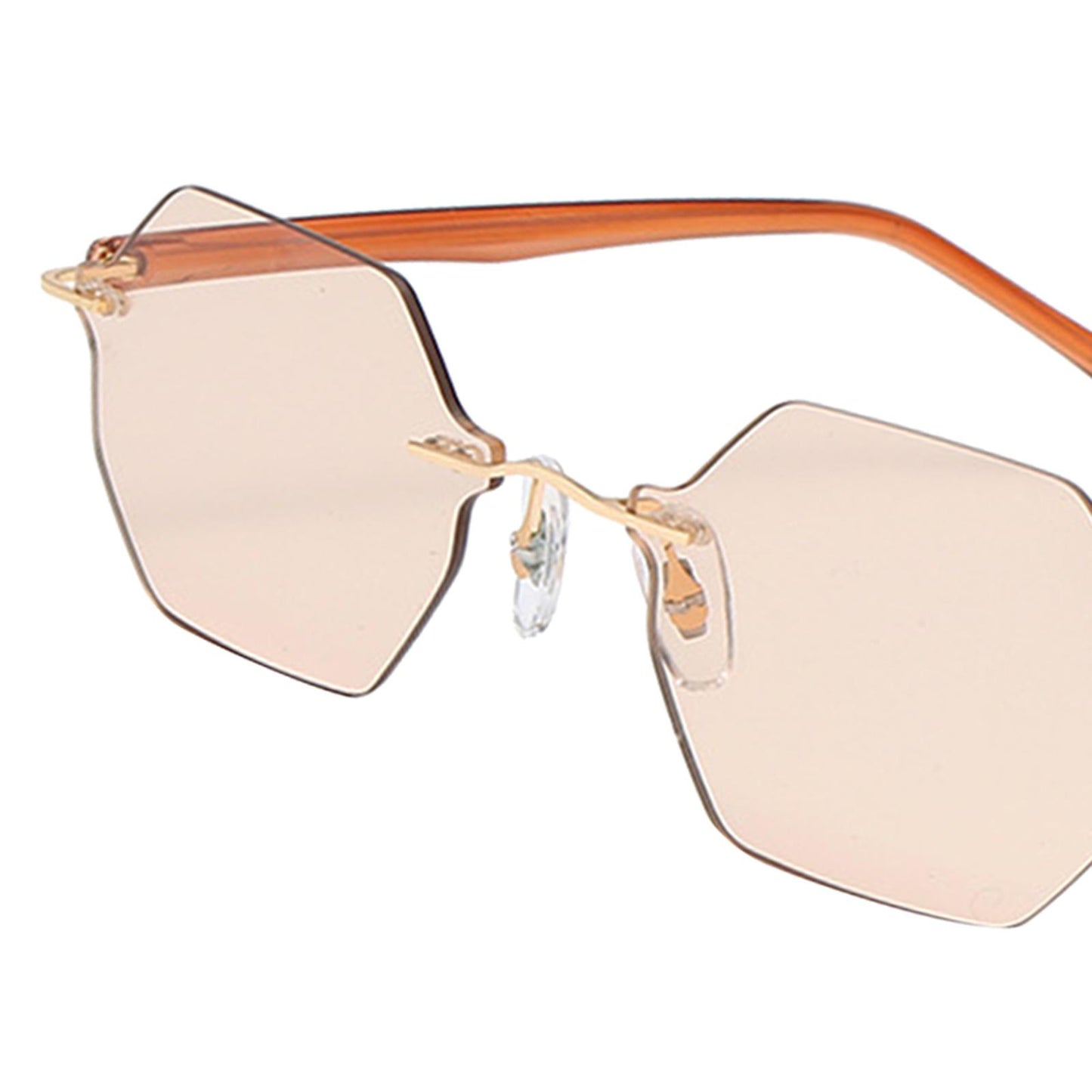 Rimless Sunglasses Girls UV Protective Sun Glasses Eyewear Champagne