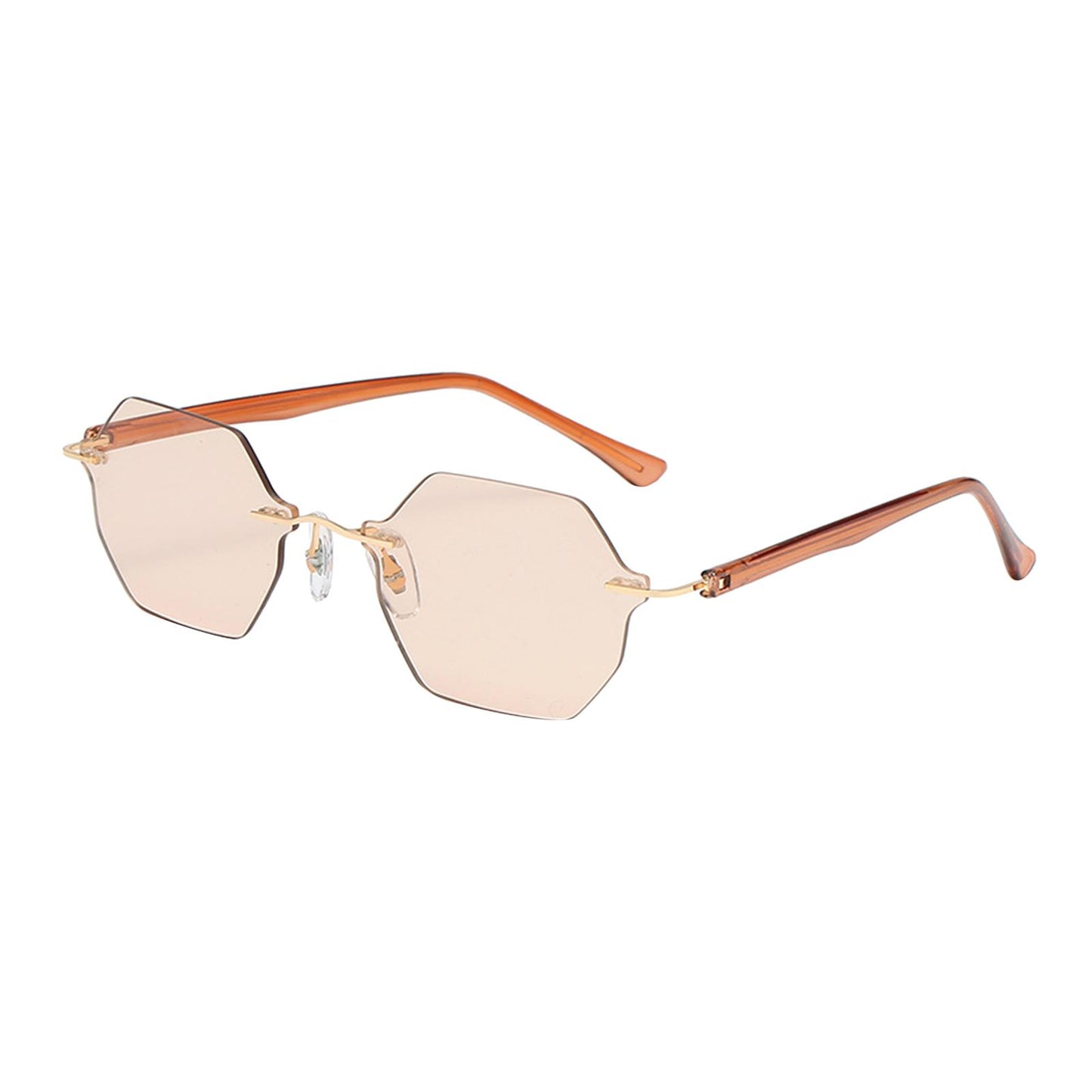 Rimless Sunglasses Girls UV Protective Sun Glasses Eyewear Champagne
