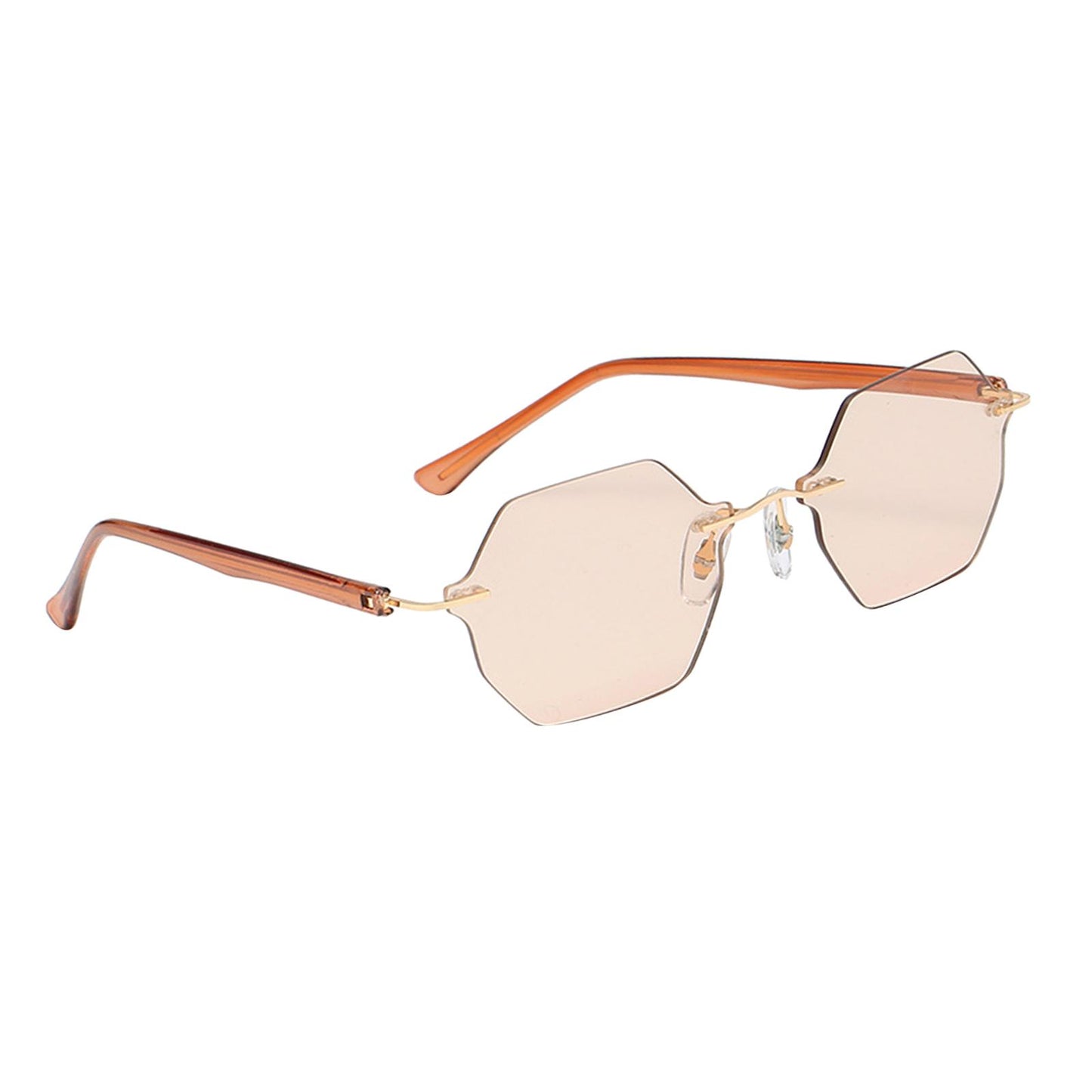 Rimless Sunglasses Girls UV Protective Sun Glasses Eyewear Champagne