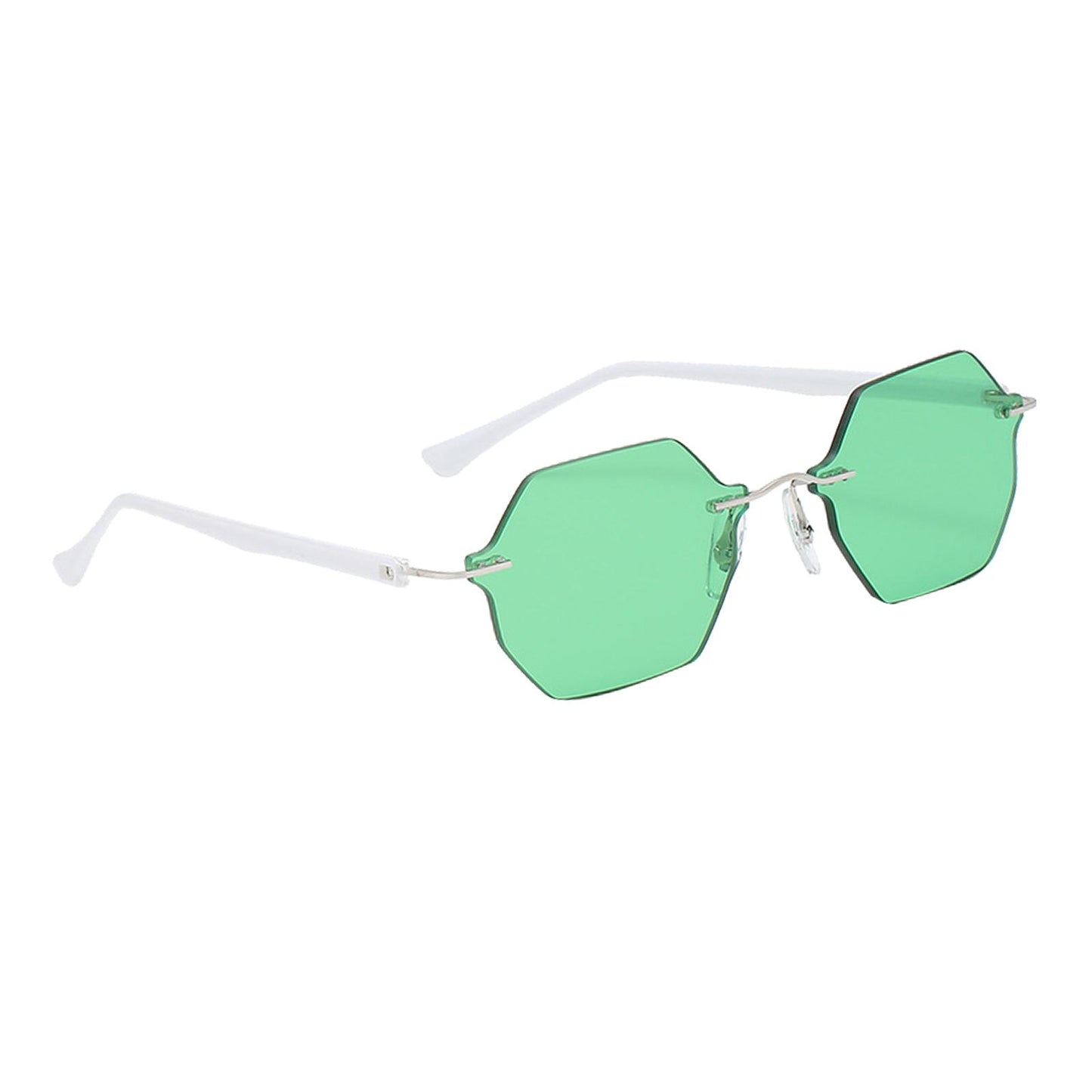 Rimless Sunglasses Girls UV Protective Sun Glasses Eyewear Green