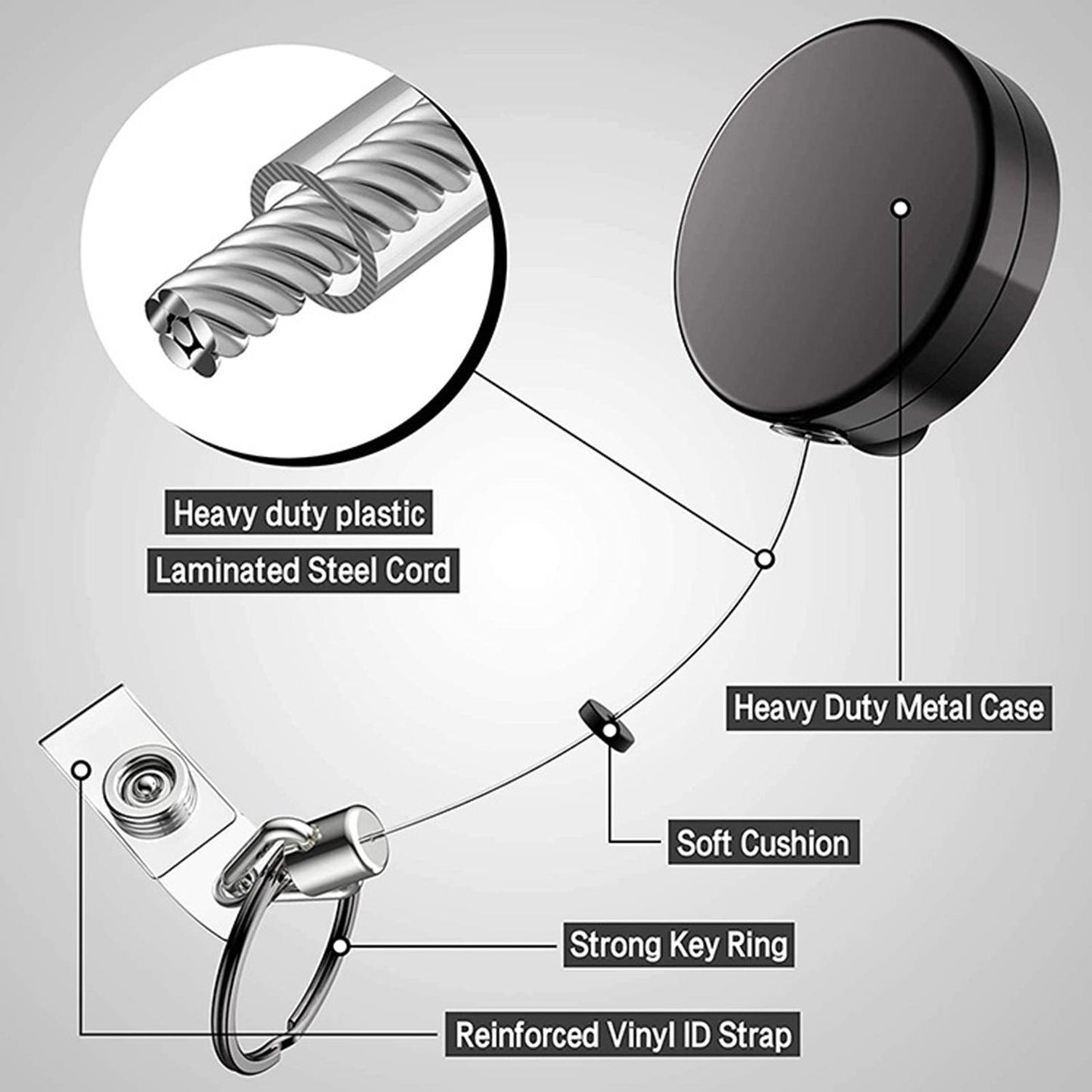 Retractable Badge Holders for Card Keychain Badge Holder  Round