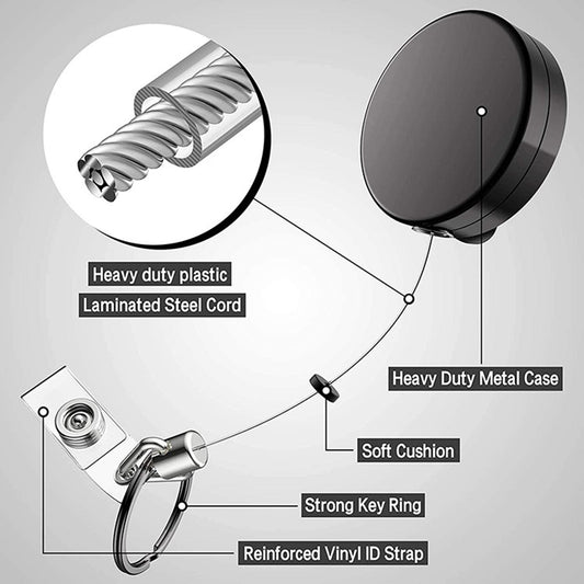 Retractable Badge Holders for Card Keychain Badge Holder  Round