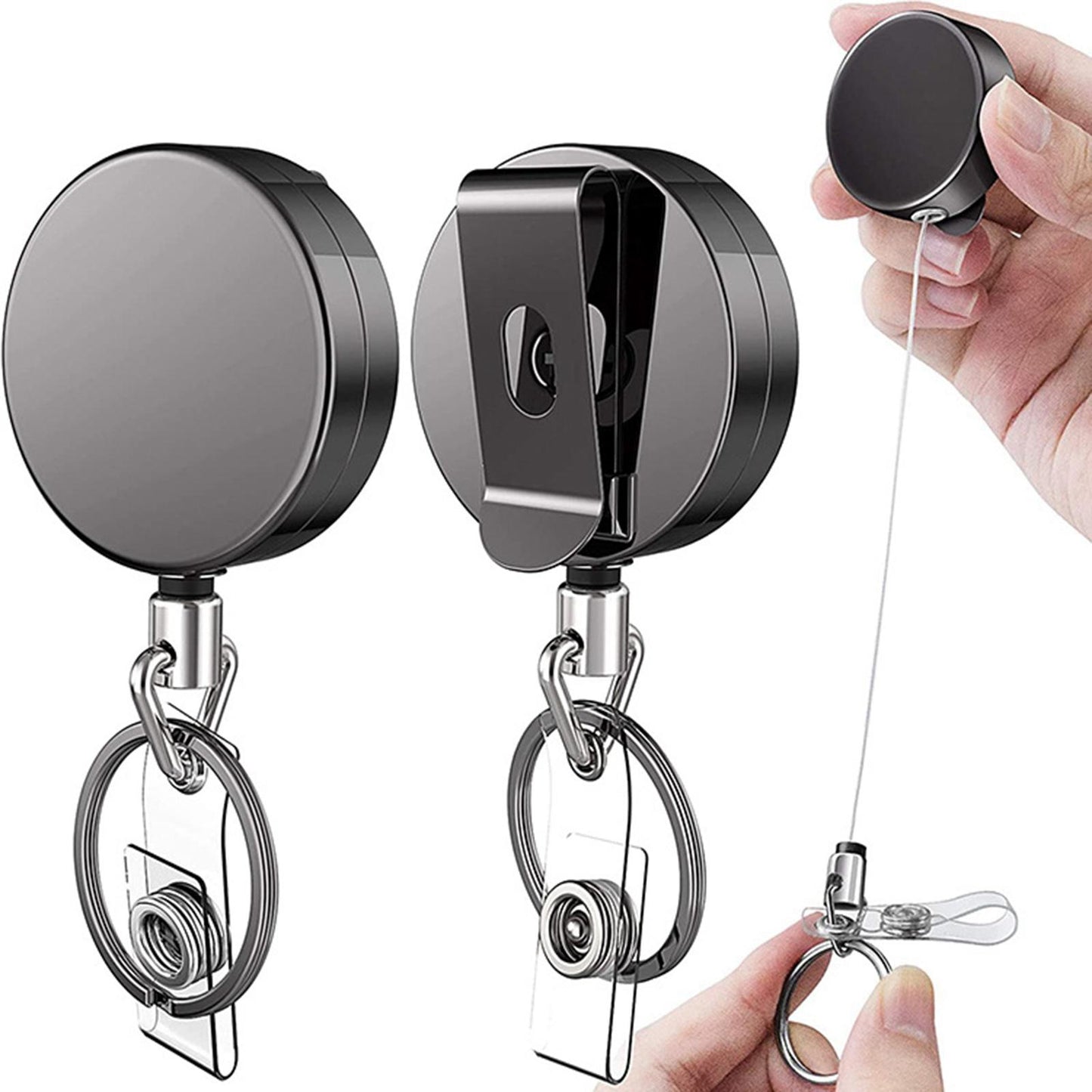 Retractable Badge Holders for Card Keychain Badge Holder  Round