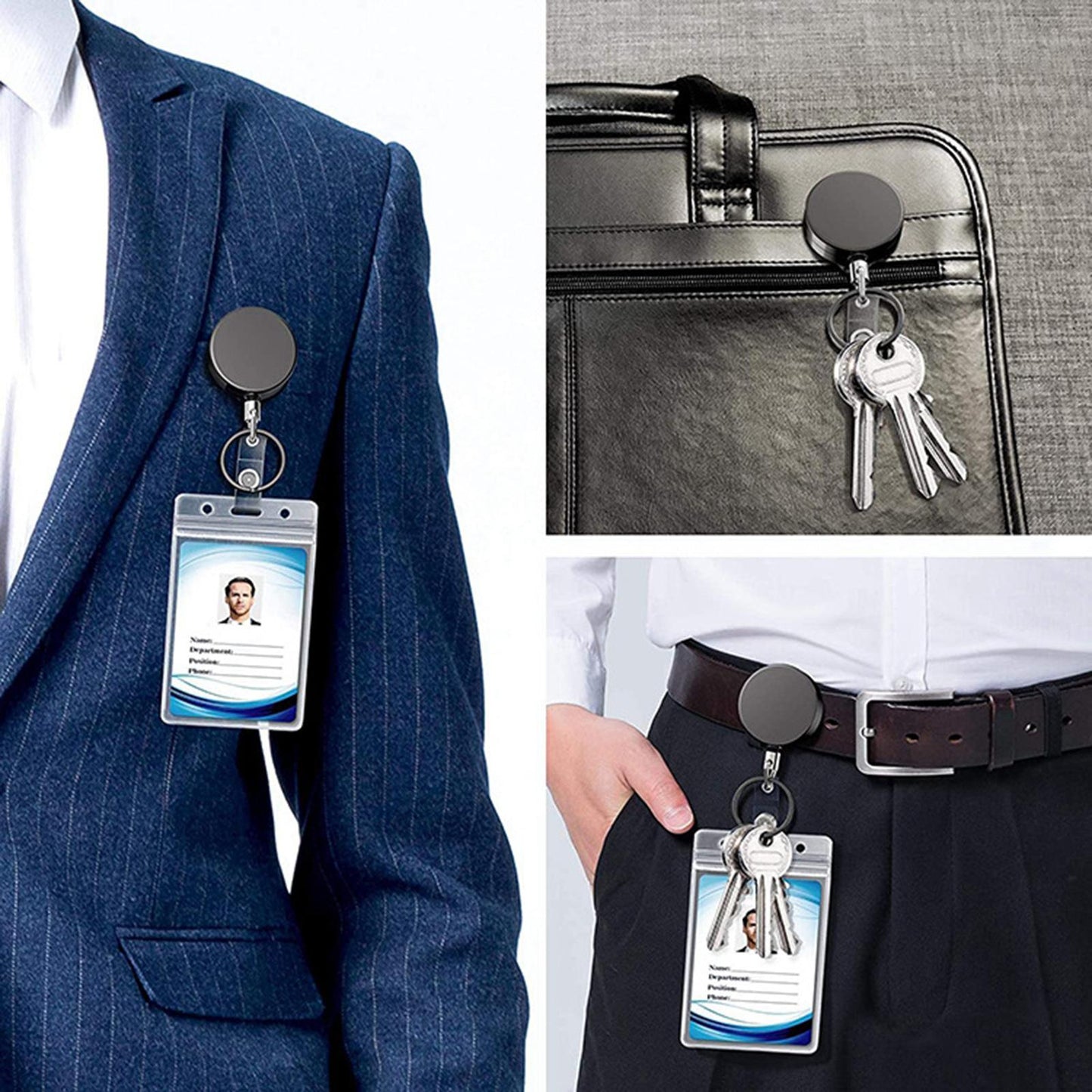 Retractable Badge Holders for Card Keychain Badge Holder  Round