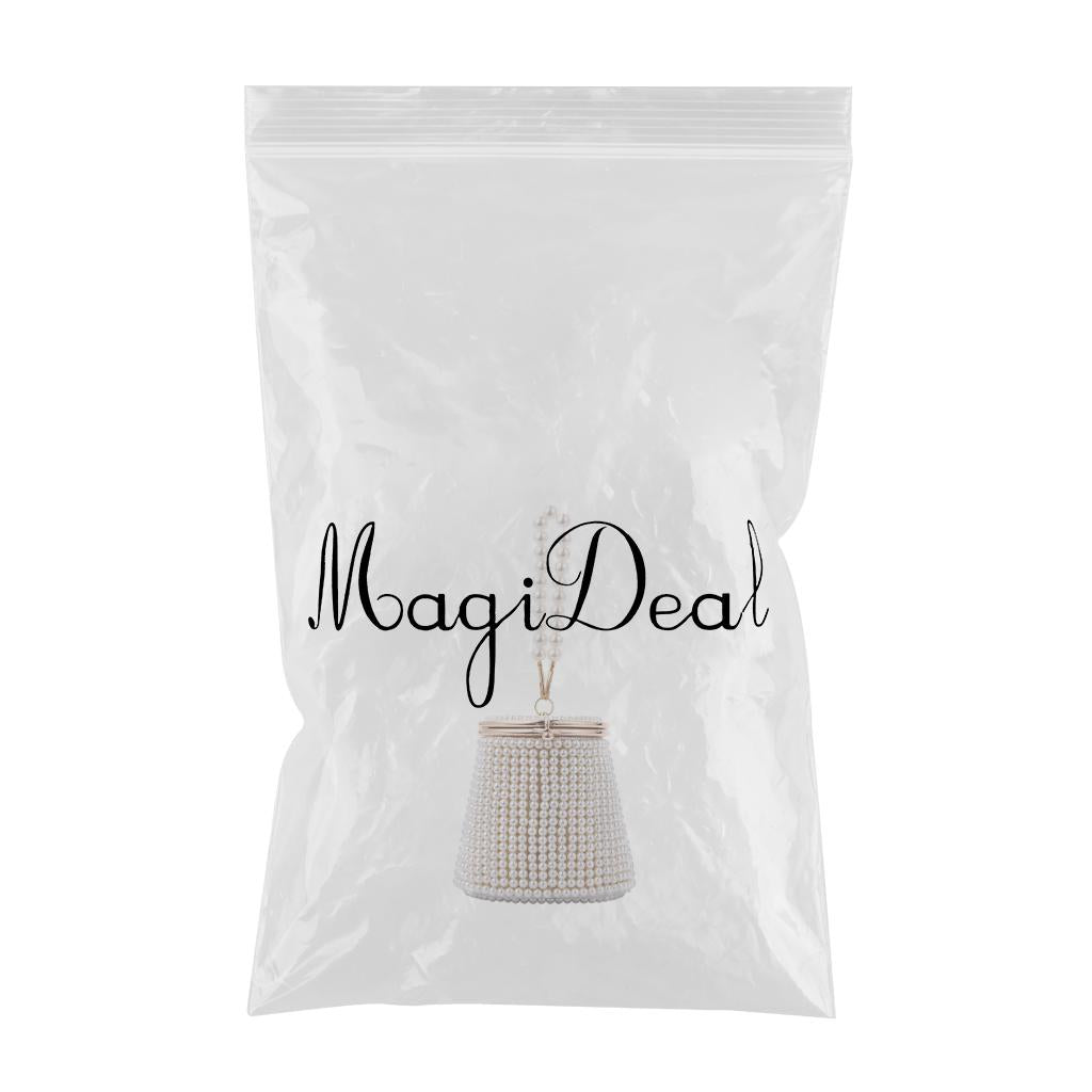 Natural Fashion Pearl Bucket Bag Tote Bag Pearled Purse for Evening Dinner