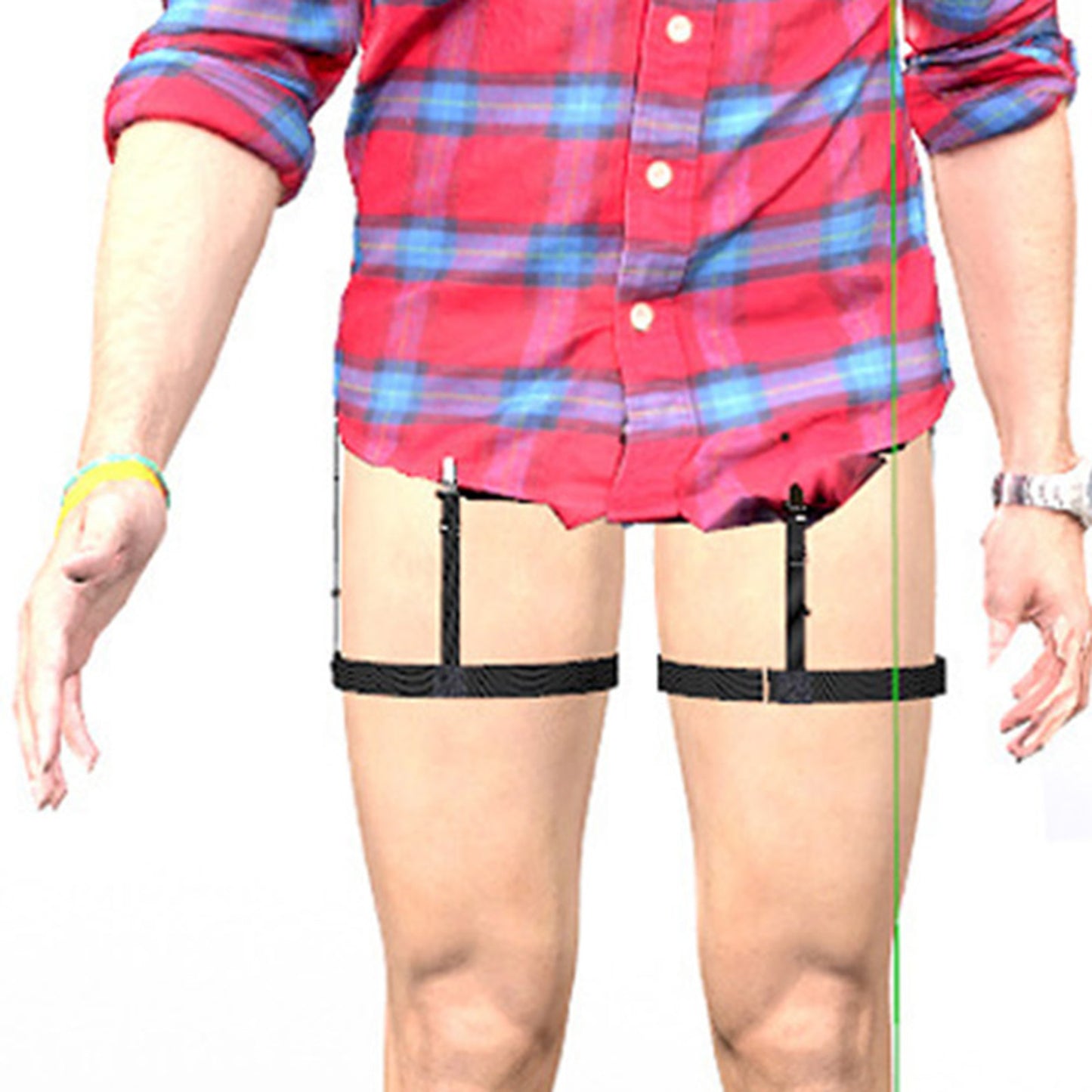 2x Shirt Stays Suspenders Leg Garters Adjustable Elastic Holders Men Women A
