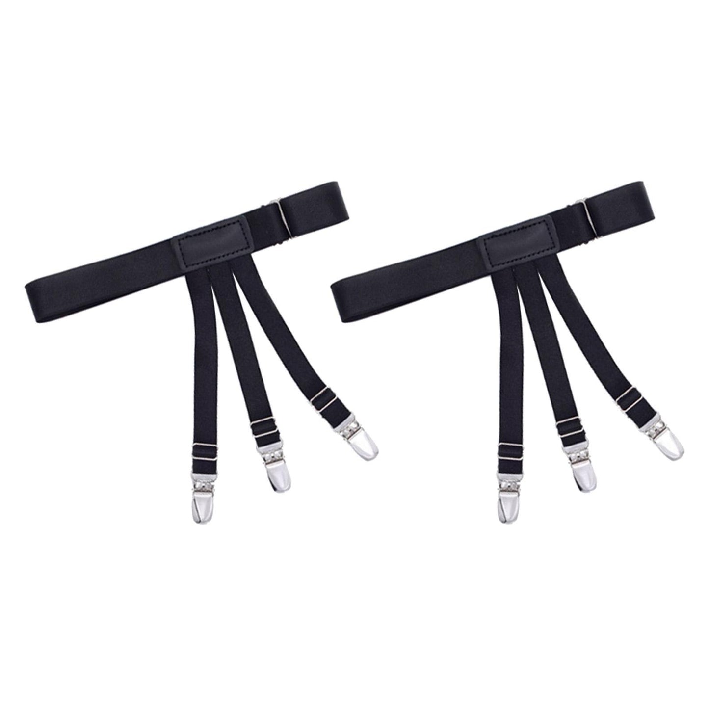 2x Shirt Stays Suspenders Leg Garters Adjustable Elastic Holders Men Women B