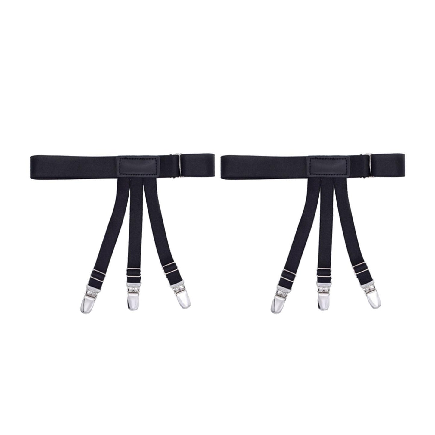 2x Shirt Stays Suspenders Leg Garters Adjustable Elastic Holders Men Women B