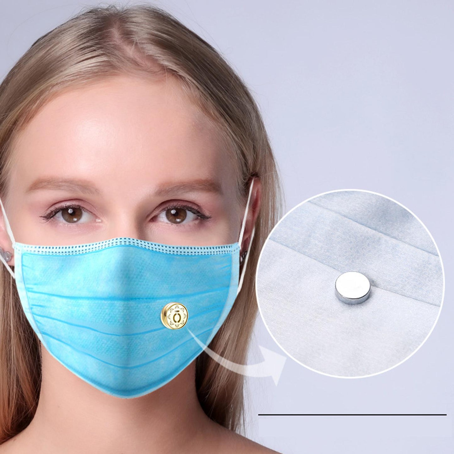 Face Mask Aromatherapy Essential Oil Diffuser Magnetic Button Golden A