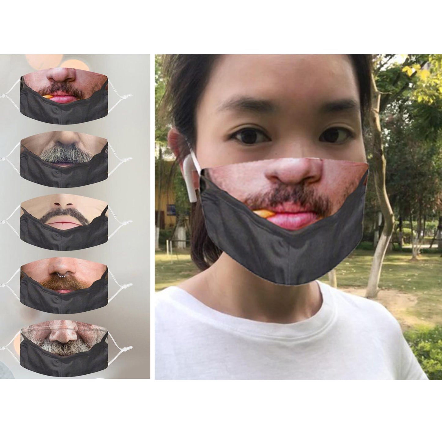 Funny Face Mask Breathable Washable Mouth Protection Reusable Mouth Mask A