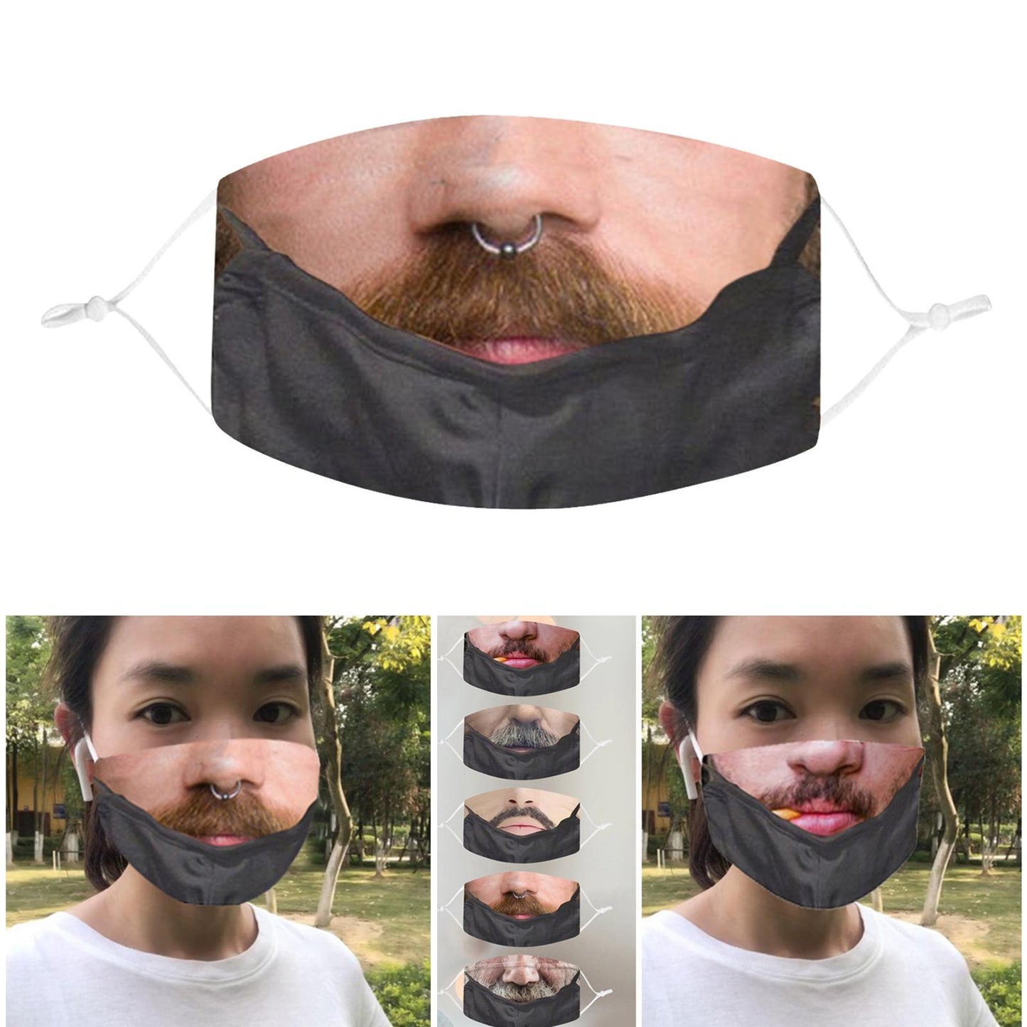 Funny Face Mask Breathable Washable Mouth Protection Reusable Mouth Mask D