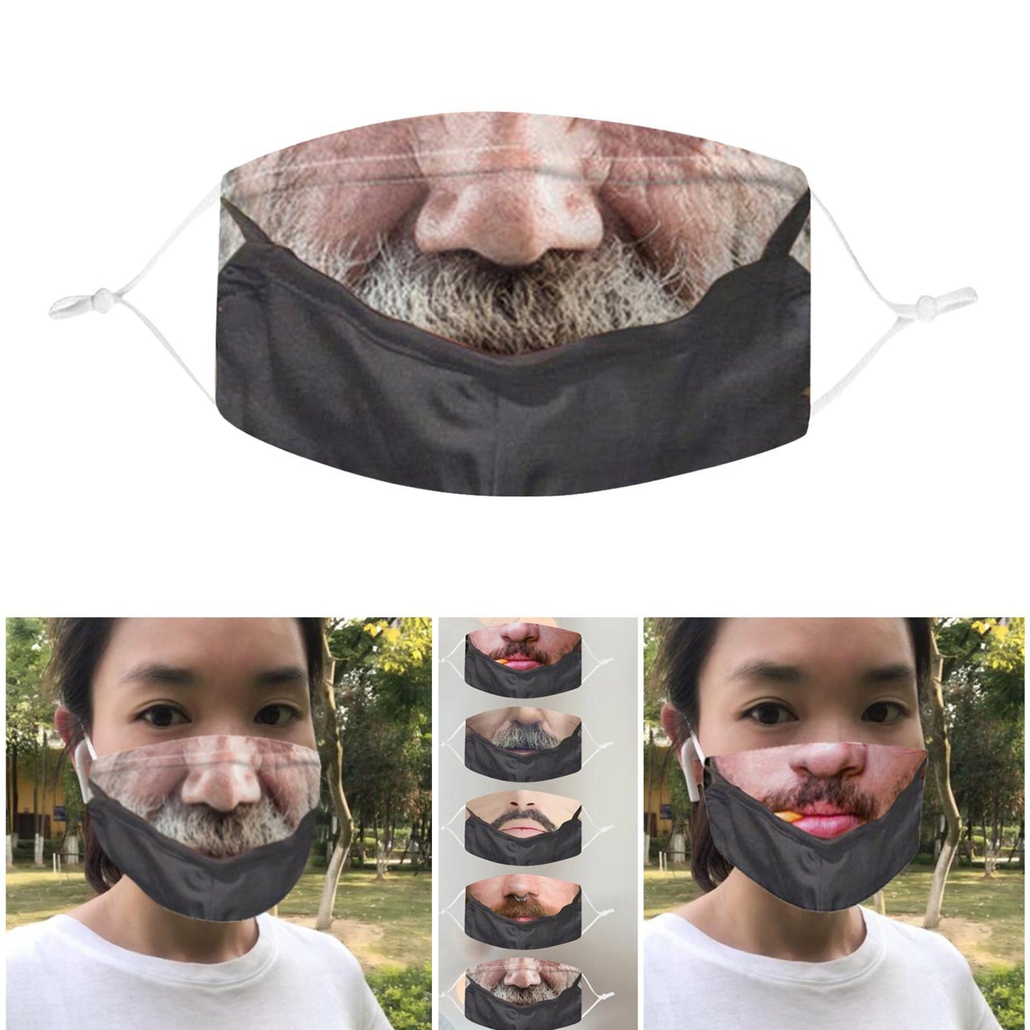 Funny Face Mask Breathable Washable Mouth Protection Reusable Mouth Mask E