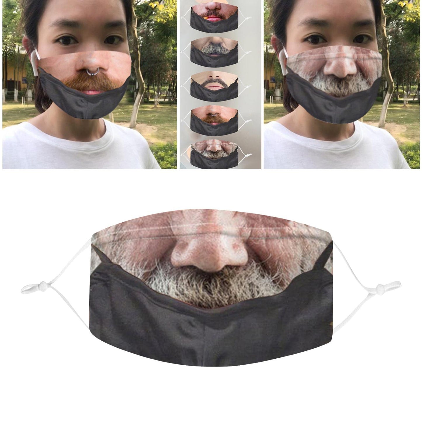Funny Face Mask Breathable Washable Mouth Protection Reusable Mouth Mask E