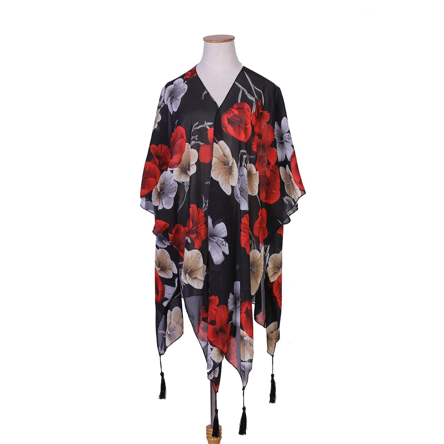 Lady Summer Floral Short Coat Sun Protection Cardigan Outwear Chiffon Top