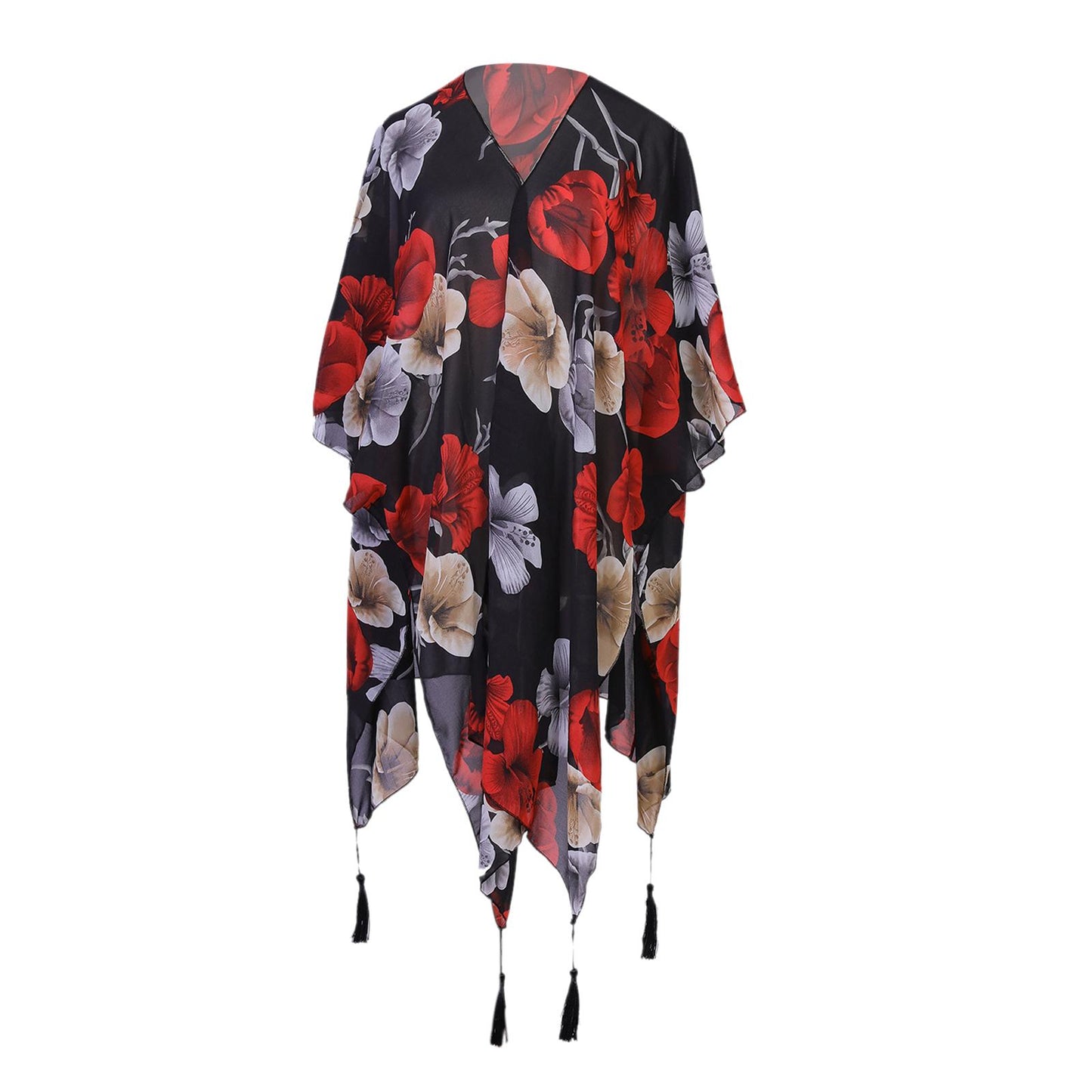 Lady Summer Floral Short Coat Sun Protection Cardigan Outwear Chiffon Top