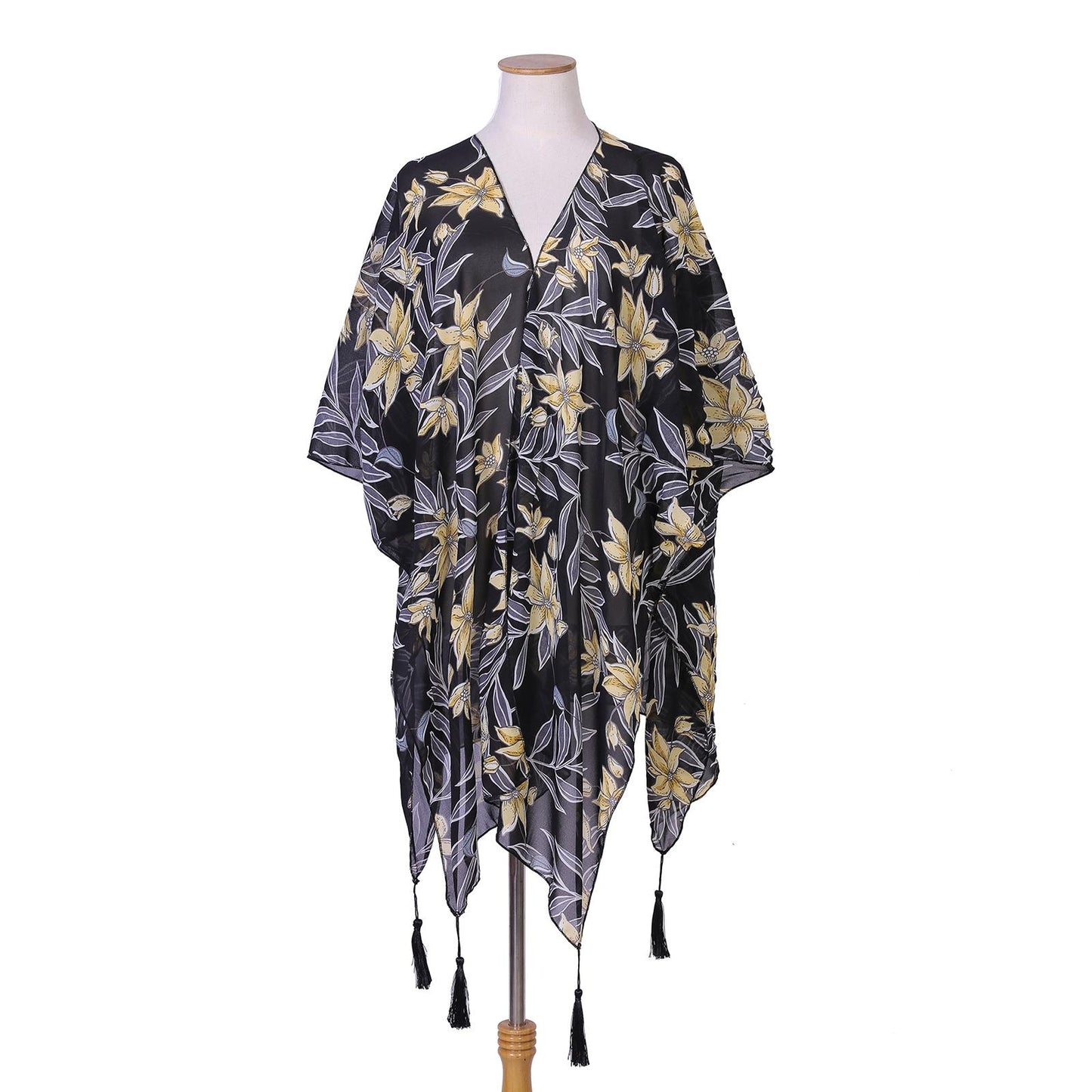 Lady Floral Coat Sun Protection Cardigan Cape Chiffon Top Beach Cover Up New