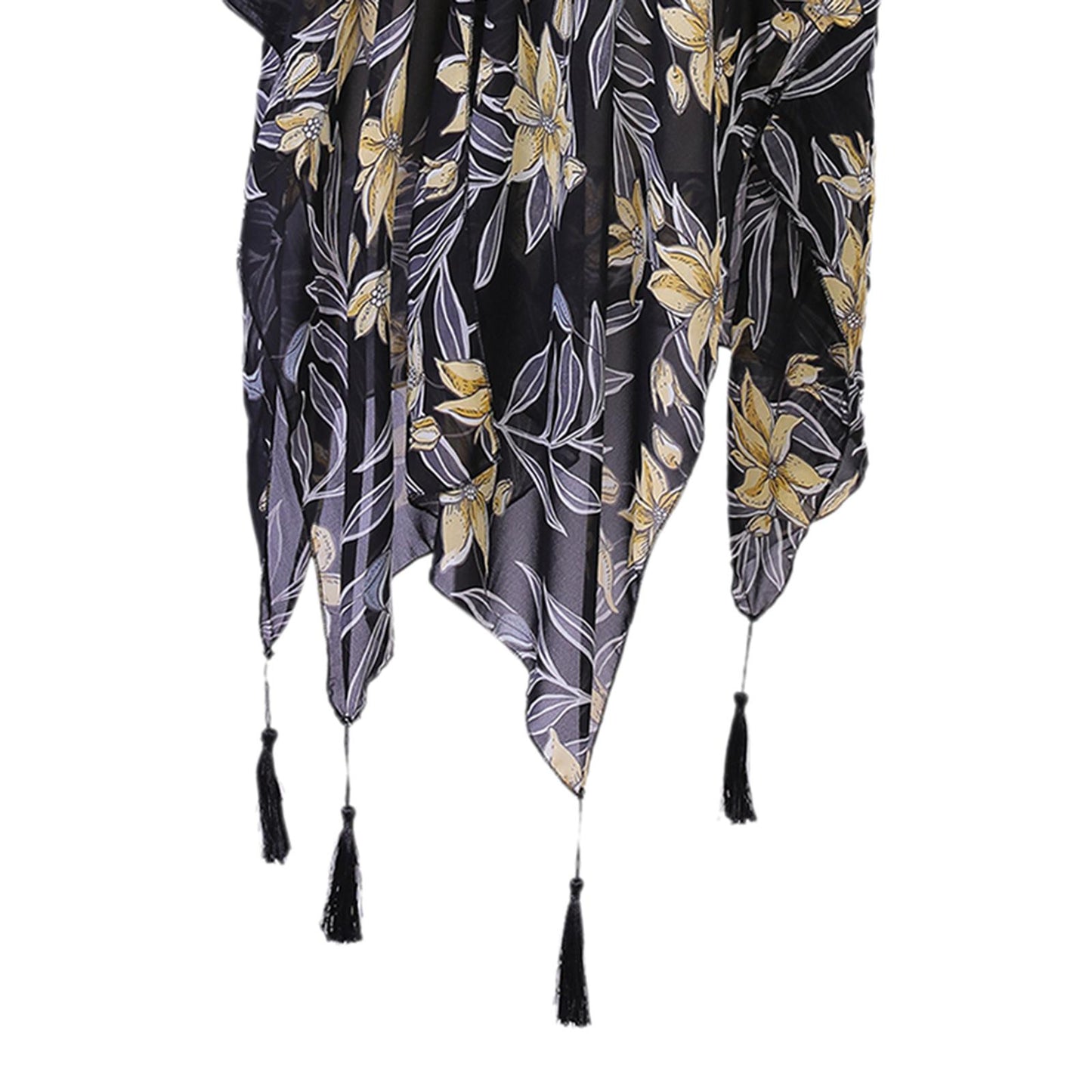 Lady Floral Coat Sun Protection Cardigan Cape Chiffon Top Beach Cover Up New