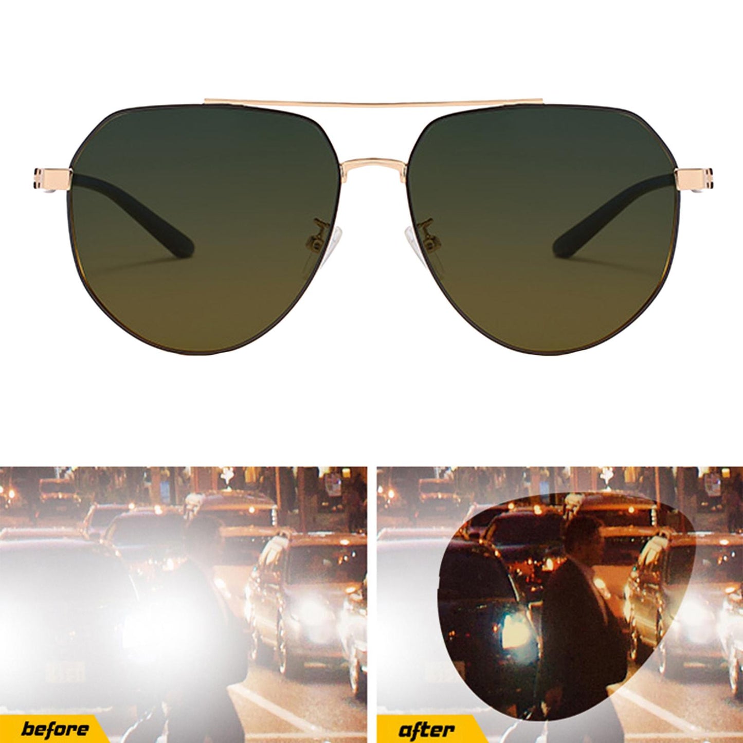 Polarized Sunglasses for Men Sport Cycling Driving Glasses Lightweight black gold