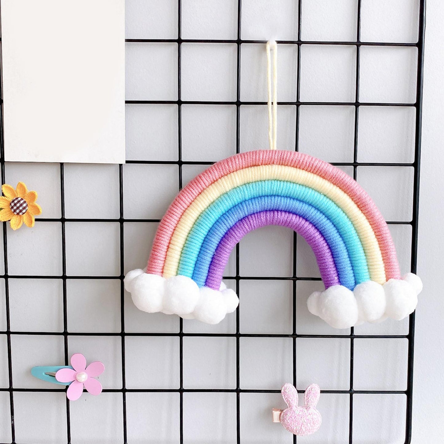 Hand Woven Rainbow Tapestry Cotton Yarn Hanging Bedroom Home Decor Craft B