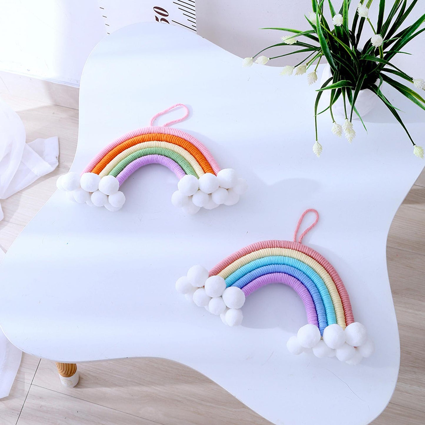 Hand Woven Rainbow Tapestry Cotton Yarn Hanging Bedroom Home Decor Craft B