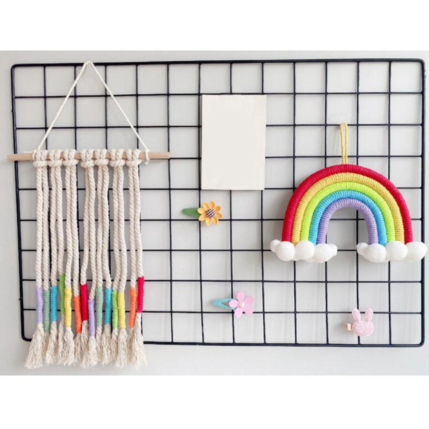 Hand Woven Rainbow Tapestry Cotton Yarn Hanging Bedroom Home Decor Craft E