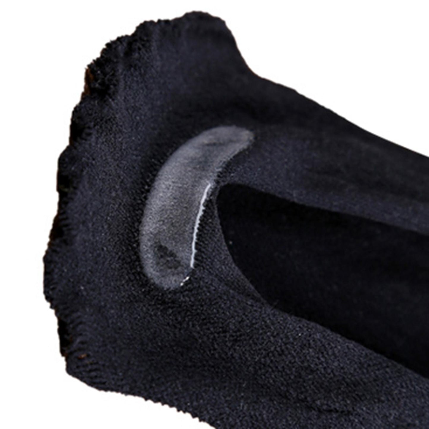 Women FIVE FINGER SOCKS with Silicone Pad Toe Sock Invisible Low Cut Black