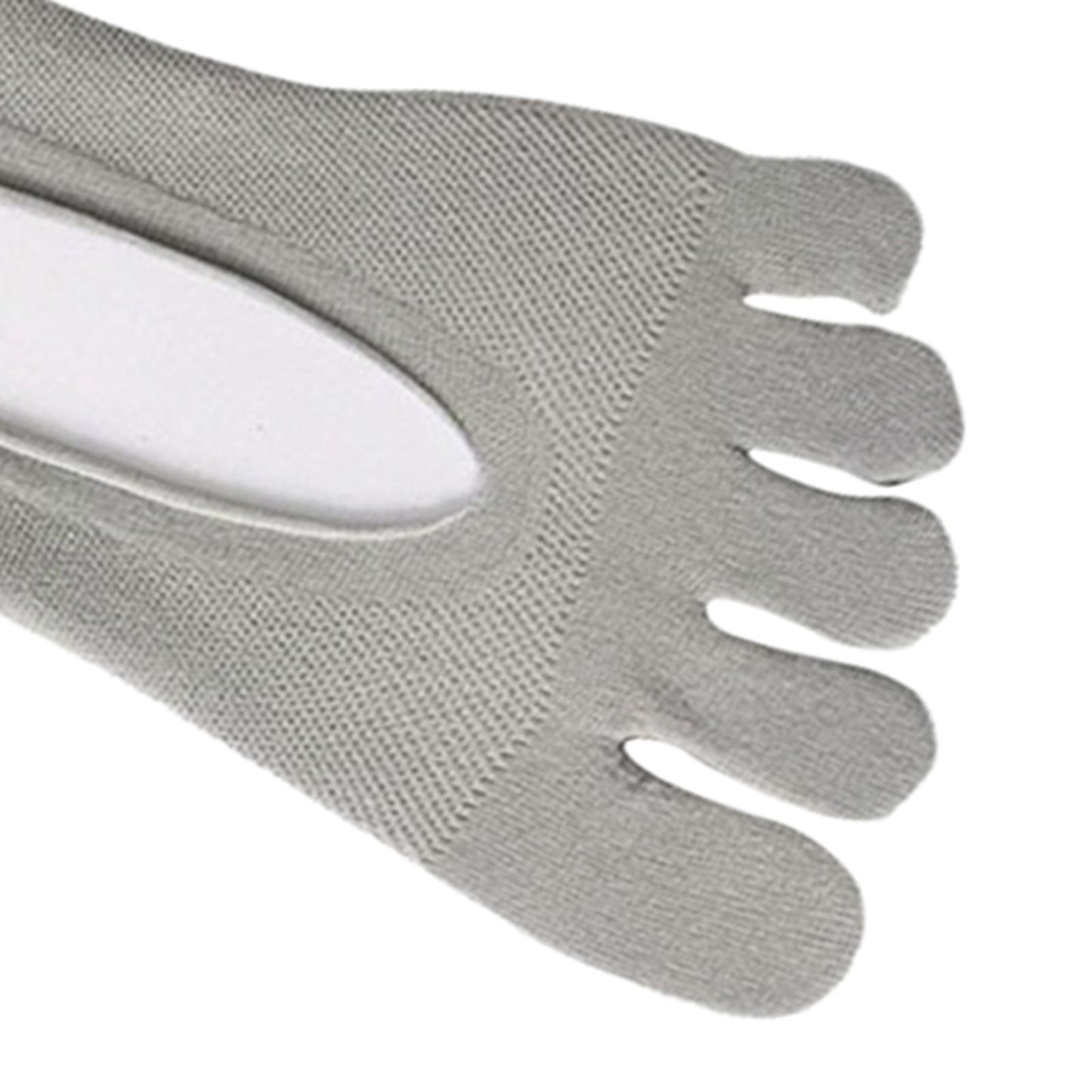 Women FIVE FINGER SOCKS with Silicone Pad Toe Sock Invisible Low Cut Gray