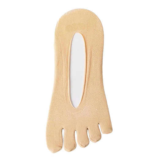 Women FIVE FINGER SOCKS with Silicone Pad Toe Sock Invisible Low Cut Skin