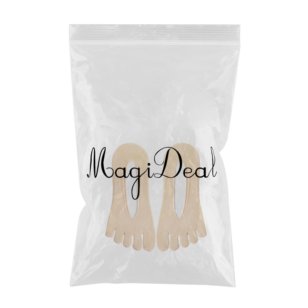 Women FIVE FINGER SOCKS with Silicone Pad Toe Sock Invisible Low Cut Skin