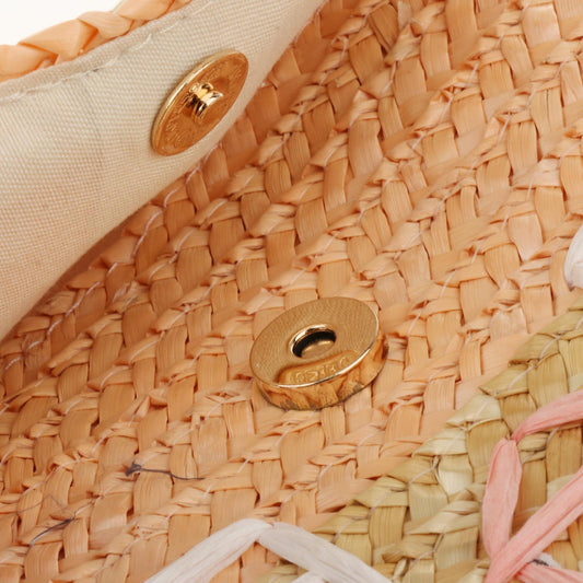 Women Girl Straw Shoulder Bag Summer Tote Holiday Travel Rattan Handbag Pink