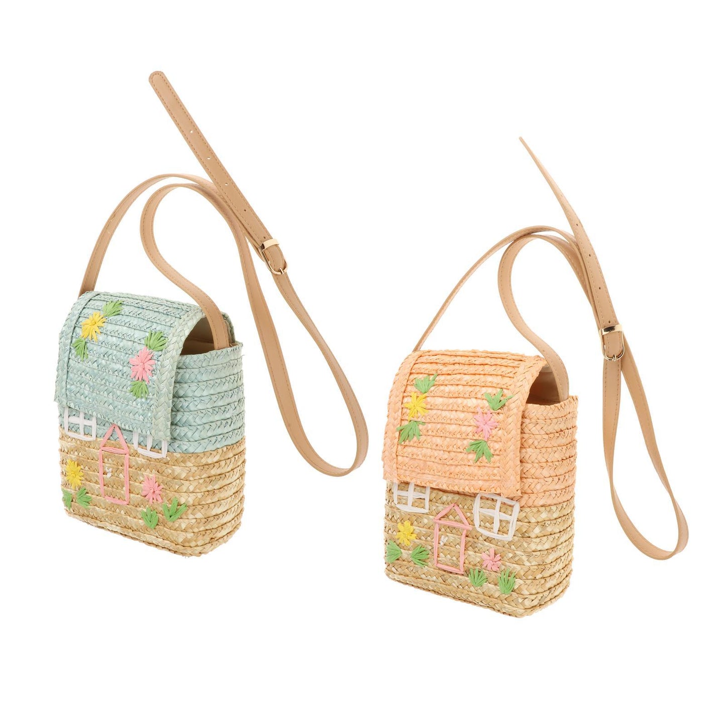 Women Girl Straw Shoulder Bag Summer Tote Holiday Travel Rattan Handbag Pink