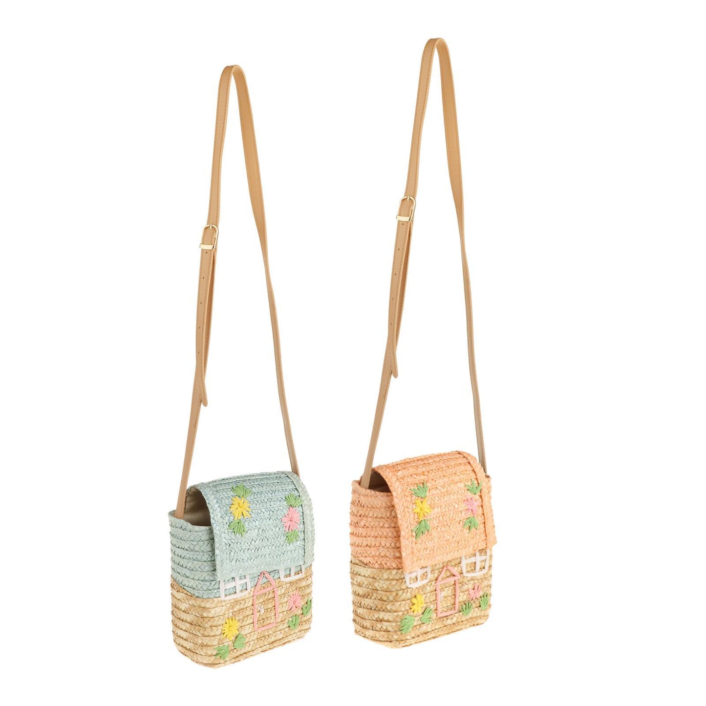 Women Girl Straw Shoulder Bag Summer Tote Holiday Travel Rattan Handbag Pink