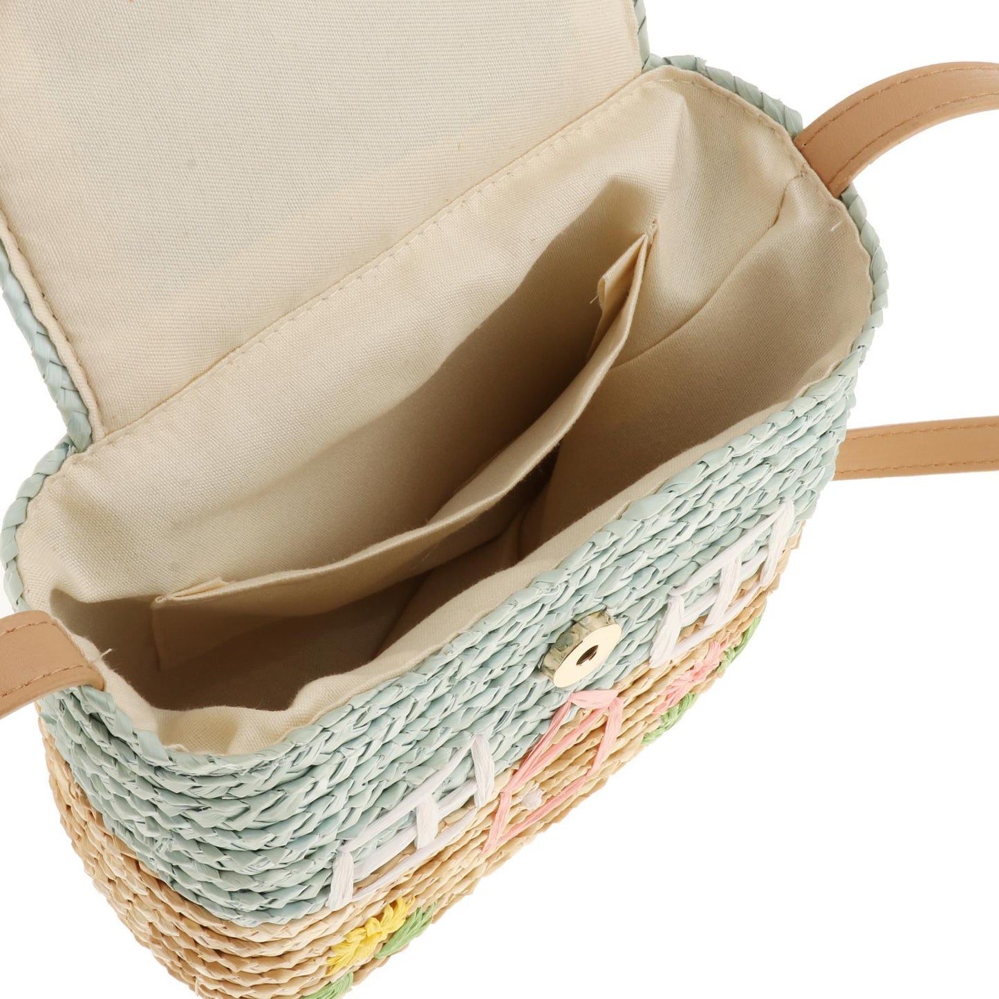 Women Girl Straw Shoulder Bag Summer Tote Holiday Travel Rattan Handbag Blue