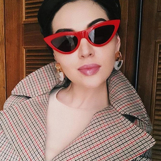 Riding Glasses Fishing Glasses Retro Vintage Cateye Sun Glasses for Women Red