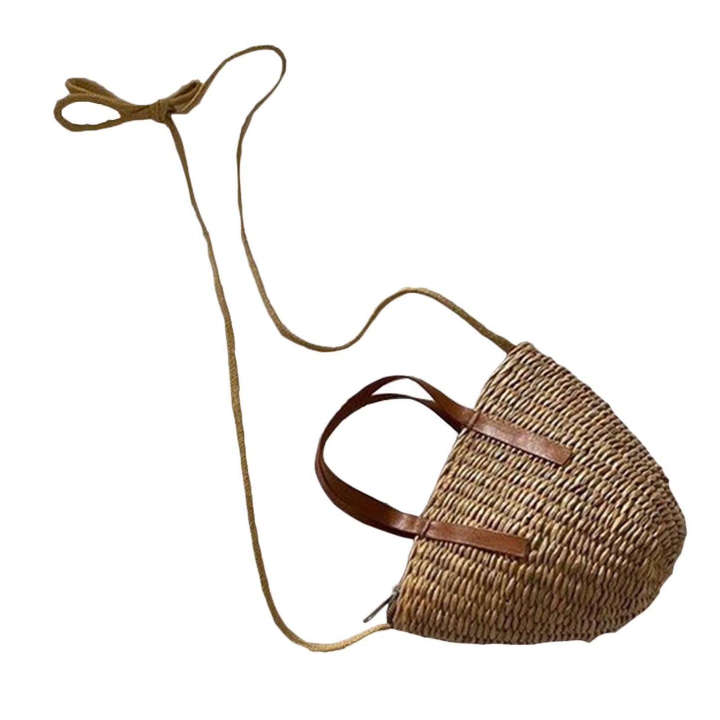 Bamboo Backpack with Lid and Shoulder Strap Handwoven Rattan Basket for Kids