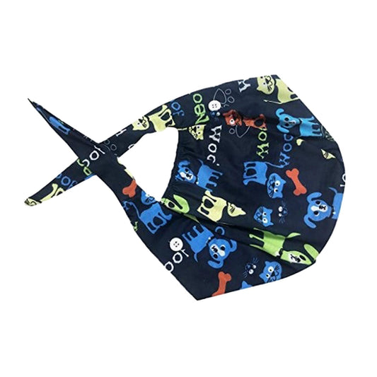 WOMEN SCRUB HAT SWEATBAND CAP BOUFFANT CAPS WITH BUTTONS Car